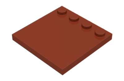 LEGO csempe, módosított 4 x 4, egyik szélén 4 csatlakozóval