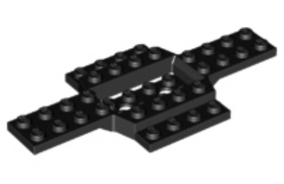 LEGO jármű alváz, 6 x 12, 4 x 2-es süllyesztett  közép résszel