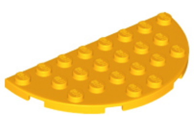 LEGO alaplap, félkör, 4 x 8