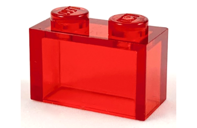 LEGO kocka 1 x 2, belső tartó nélkül